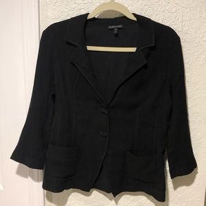 Eileen Fisher women’s size medium black  lightweight blazer with 3/4 sleeves.